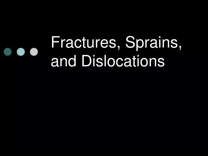 fractures sprains and dislocations