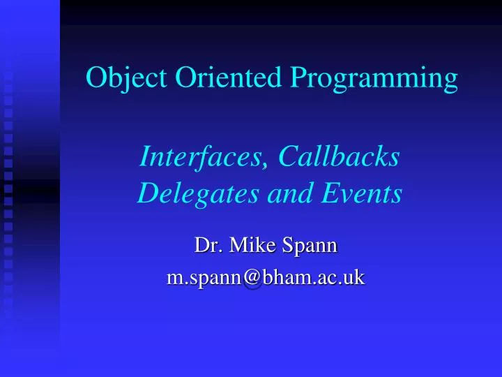 object oriented programming