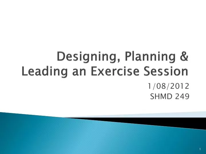 designing planning leading an exercise session