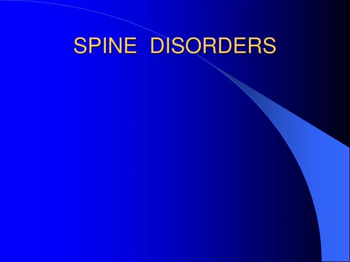 spine disorders