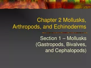 Chapter 2 Mollusks, Arthropods, and Echinoderms
