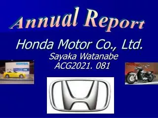 Honda Motor Co., Ltd. Sayaka Watanabe ACG2021. 081