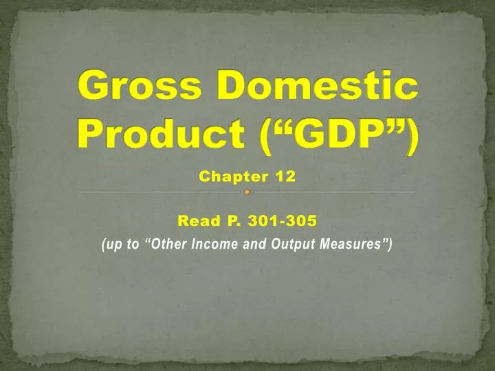 gross domestic product gdp