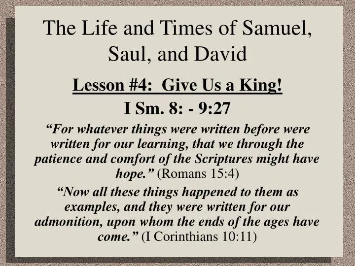 the life and times of samuel saul and david