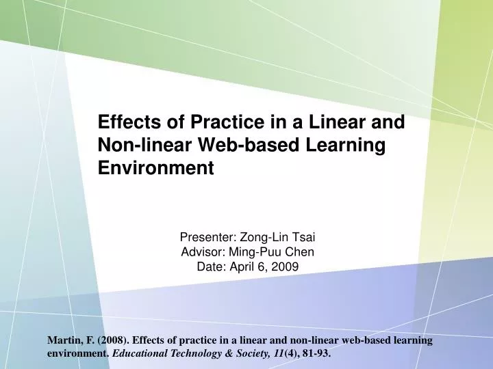 effects of practice in a linear and non linear web based learning environment