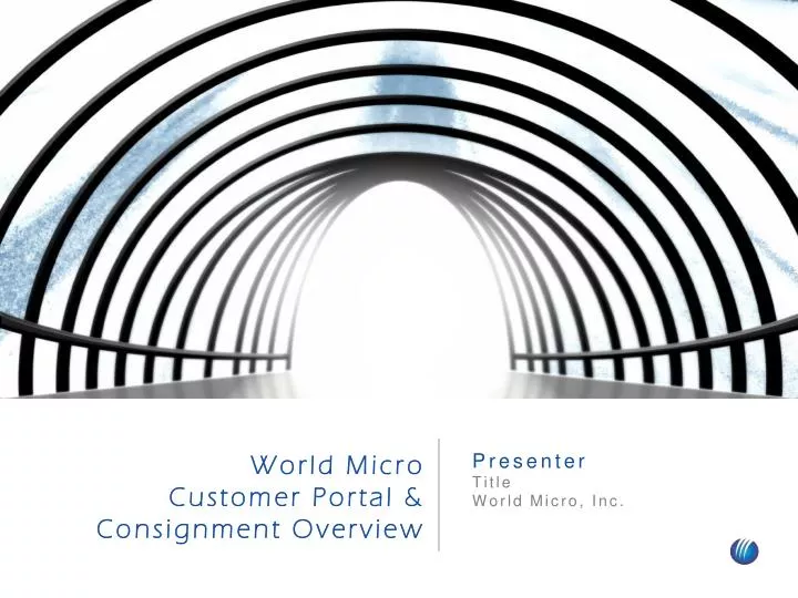 world micro customer portal consignment overview