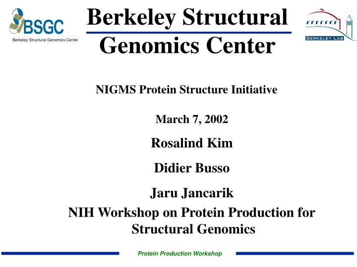 berkeley structural genomics center