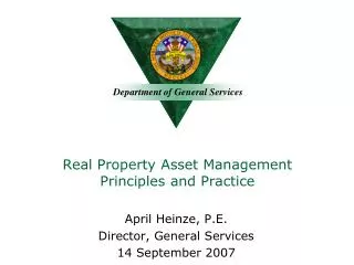 Real Property Asset Management Principles and Practice