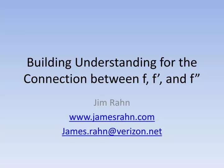 building understanding for the connection between f f and f