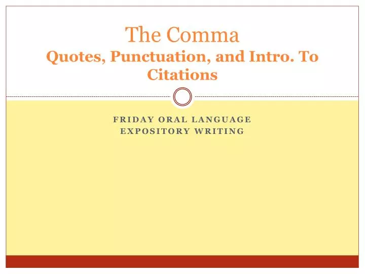 the comma quotes punctuation and intro to citations