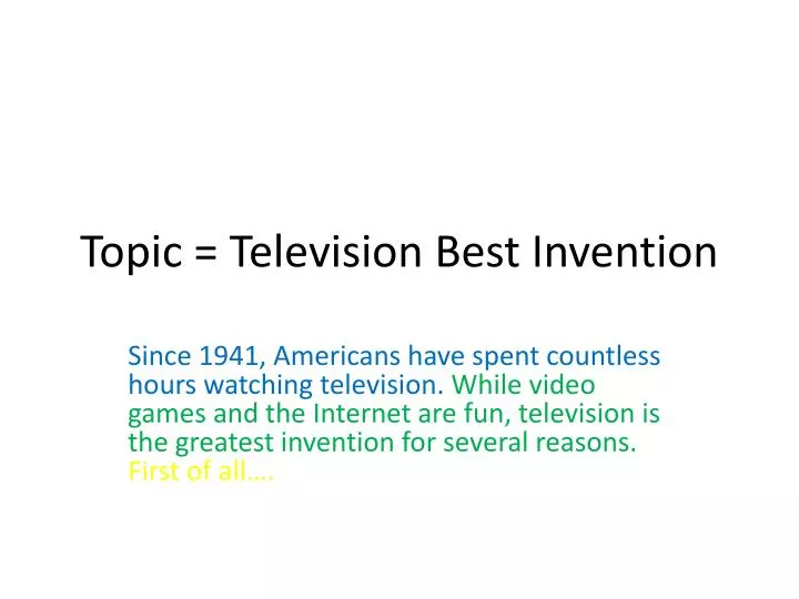 topic television best invention
