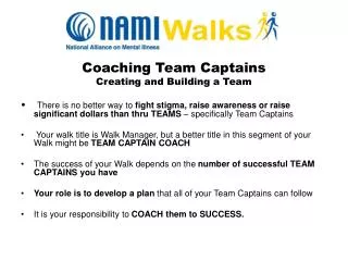 Coaching Team Captains Creating and Building a Team