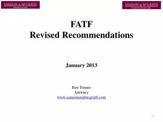 FATF Revised Recommendations January 2013