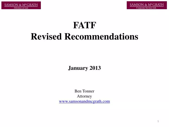 fatf revised recommendations january 2013