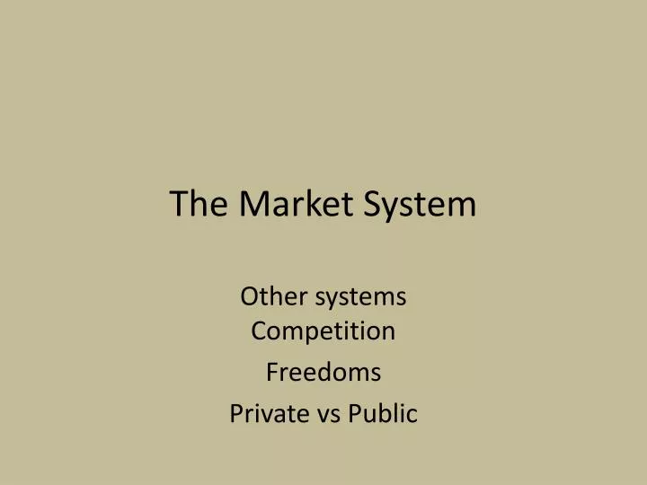 the market system