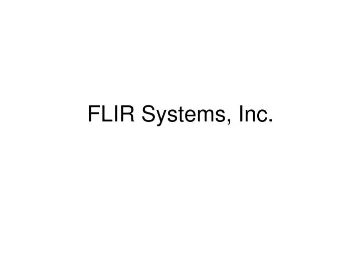 flir systems inc