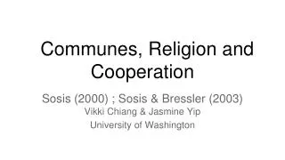 Communes, Religion and Cooperation