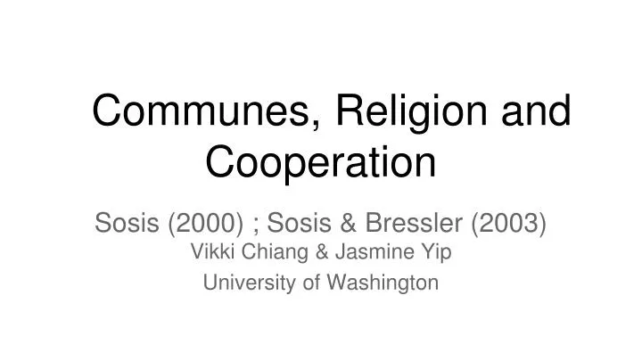 communes religion and cooperation