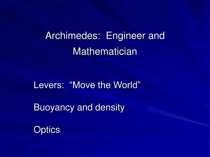 archimedes engineer and mathematician