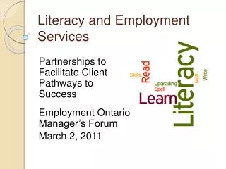 Literacy and Employment Services