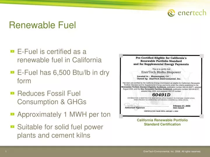 renewable fuel