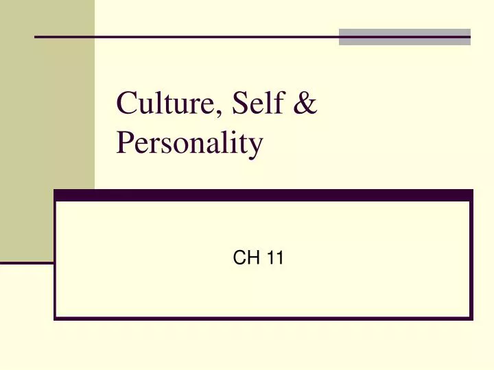 culture self personality