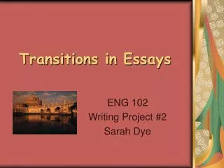 Transitions in Essays