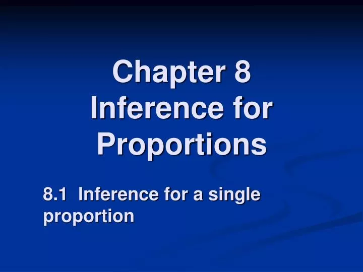 chapter 8 inference for proportions