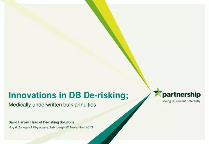 innovations in db de risking