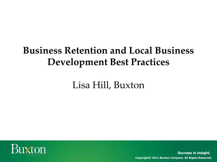 business retention and local business development best practices lisa hill buxton