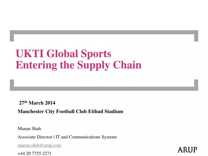 ukti global sports entering the supply chain