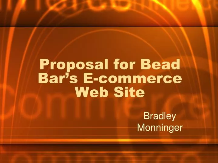 proposal for bead bar s e commerce web site