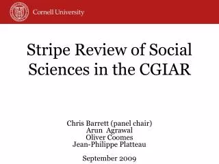 Stripe Review of Social Sciences in the CGIAR
