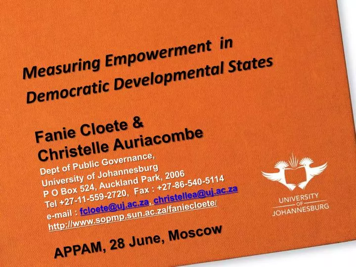 measuring empowerment in democratic developmental states
