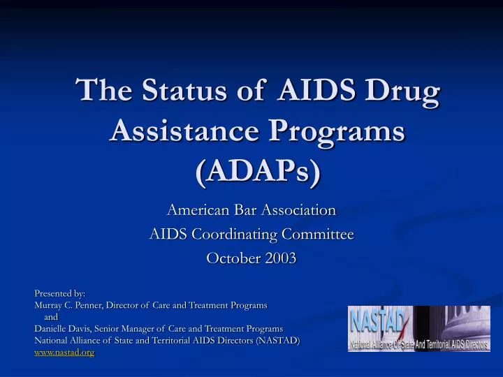 the status of aids drug assistance programs adaps