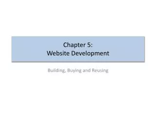 Chapter 5: Website Development