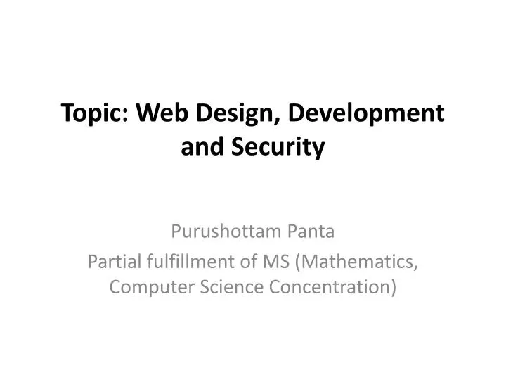 topic web design development and security