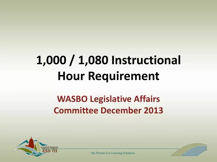1 000 1 080 instructional hour requirement