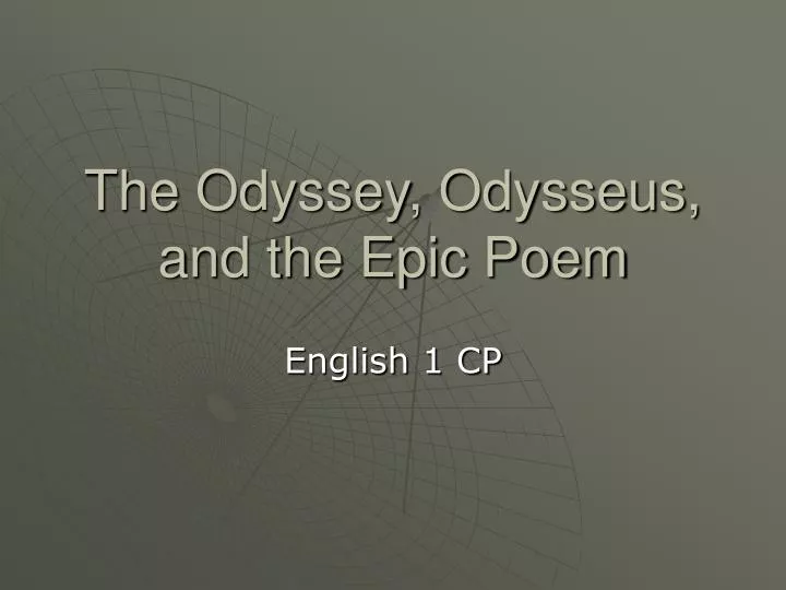 the odyssey odysseus and the epic poem
