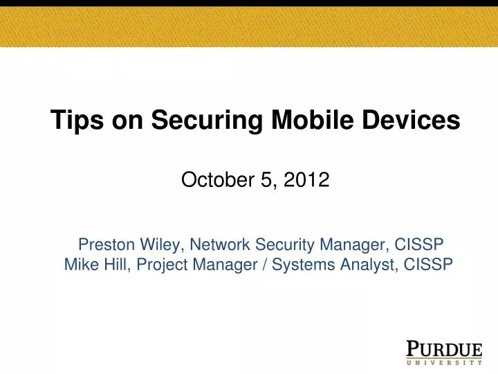 tips on securing mobile devices october 5 2012