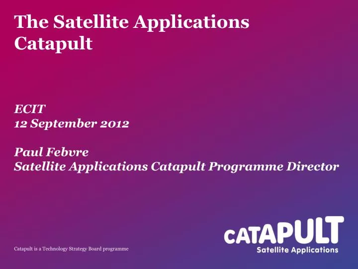 the satellite applications catapult
