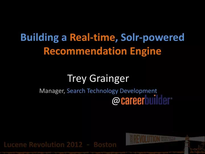 building a real time solr powered recommendation engine