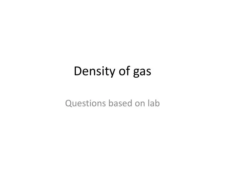 density of gas