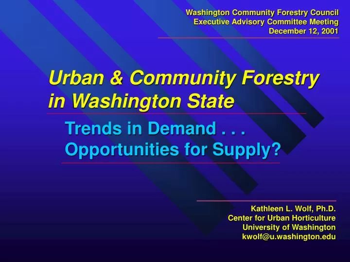 urban community forestry in washington state