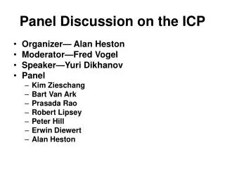 Panel Discussion on the ICP