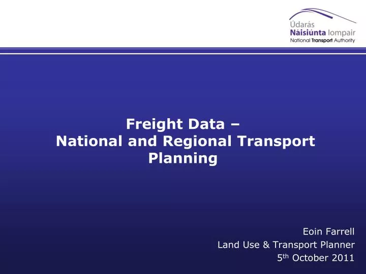 freight data national and regional transport planning