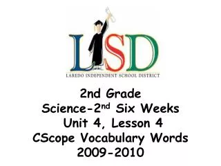 2nd Grade Science-2 nd Six Weeks Unit 4, Lesson 4 CScope Vocabulary Words 2009-2010