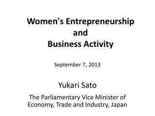Women's Entrepreneurship and Business Activity