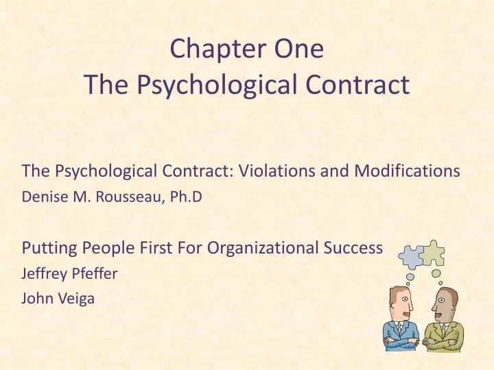 chapter one the psychological contract