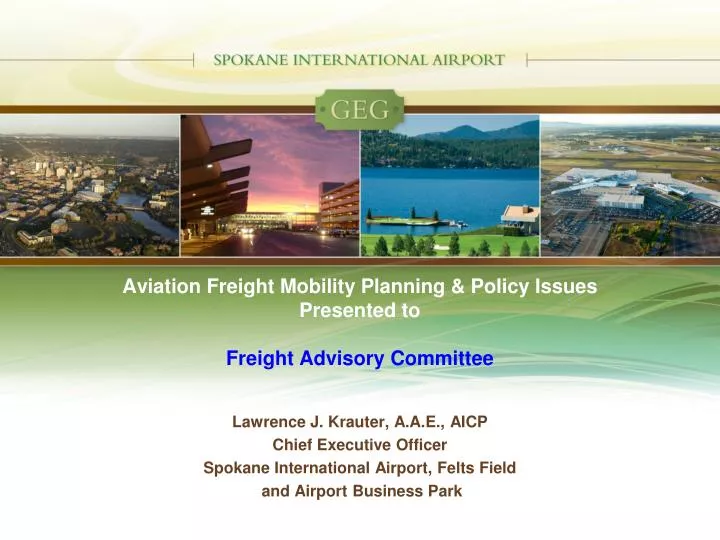 aviation freight mobility planning policy issues presented to freight advisory committee